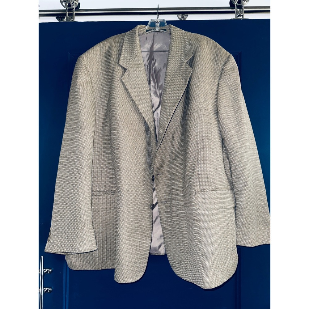 Alexander Lloyd Blazer Mens 54R Tan Worsted Wool Blend Executive Sport Coat